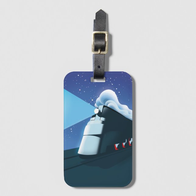 Etiqueta De Bagagem Art Deco Locomotive (Frente Vertical)