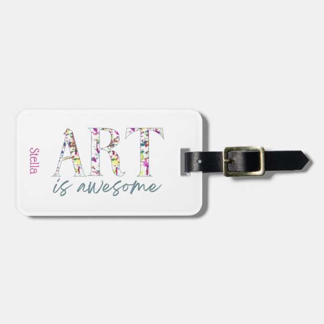 Etiqueta De Bagagem Art is Awesome Personalized  (Frente Horizontal)