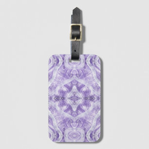 Etiqueta De Bagagem Arte Abstrata em Aquarela Roxo Claro Sombra
