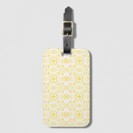 Etiqueta De Bagagem Arte Abstrata em Guache Amarelo Branco Firebrand