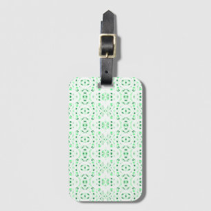 Etiqueta De Bagagem Arte Abstrata em Guache Verde Branco Firebrand
