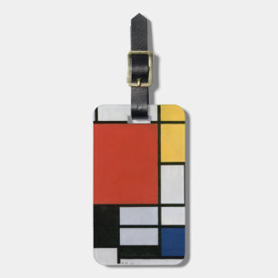 Etiqueta De Bagagem Arte abstrata em vermelho azul amarelo de Piet Mon