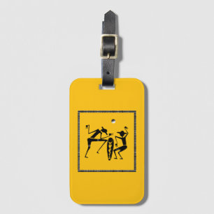 Etiqueta De Bagagem Arte Africana, Bela e Engraçada Dança Luar