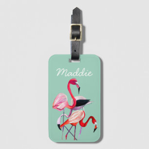 Etiqueta De Bagagem Arte bonito Flamingo