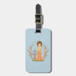 Etiqueta De Bagagem Arte bonito Laranja Faery Pixel