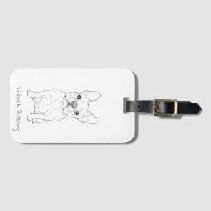 Etiqueta De Bagagem Arte de Linha Minimalista de Bulldog Francês - Fre