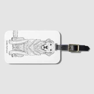 Etiqueta De Bagagem Arte de Linha Minimalista de Golden Retriever Dour