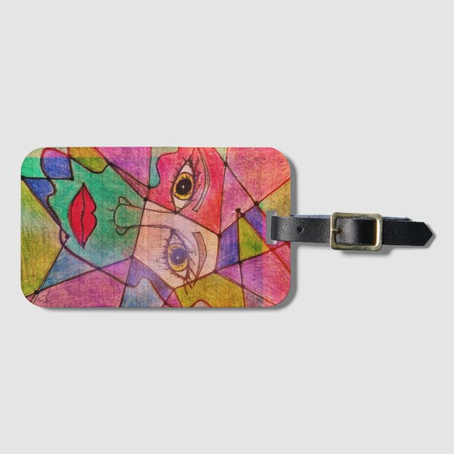 Etiqueta De Bagagem Arte de LuckyPen (Frente Horizontal)