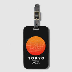 ETIQUETA DE BAGAGEM ARTE DE METRÔ DE TOKYO ORANGE