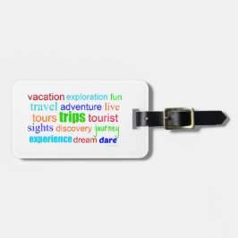 Etiqueta De Bagagem Arte de Palavras de viagem e Exploração