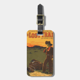 Etiqueta De Bagagem Arte de Parede Ocidental do Pôr do Sol de Cowboy e