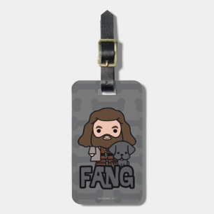 Etiqueta De Bagagem Arte de Personagem do Cartoon Hagrid e Fang