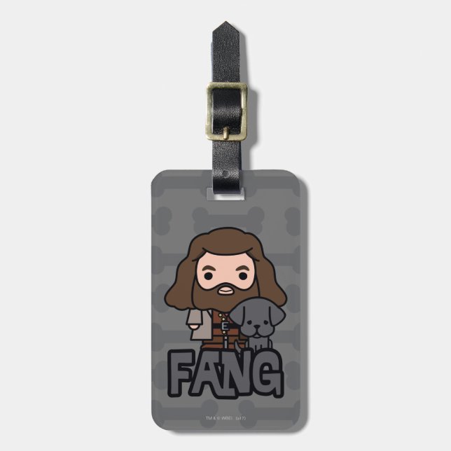 Etiqueta De Bagagem Arte de Personagem do Cartoon Hagrid e Fang (Frente Vertical)