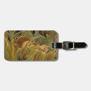 Etiqueta De Bagagem Arte de Rousseau Selva Tropical Tigre