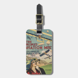 Etiqueta De Bagagem Arte de Viagem Retro 1912 Exposição Aérea de Los A