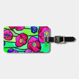 Etiqueta De Bagagem Arte de vidro anêmonas