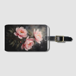 Etiqueta De Bagagem Arte Floral de Peônia