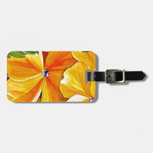 Etiqueta De Bagagem Arte floral em aquarela original Wallflower