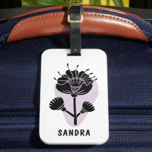 Etiqueta De Bagagem Arte Floral Personalizada Moderna Única