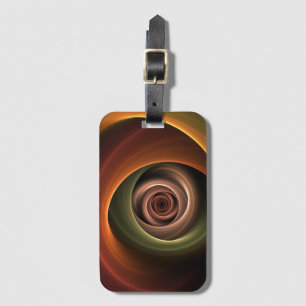 Etiqueta De Bagagem Arte fractal moderno em cores quentes abstratas em