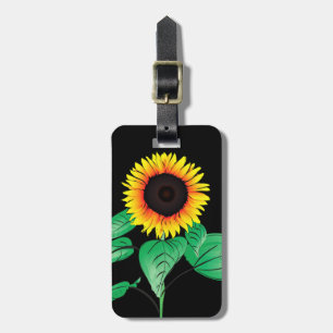 Etiqueta De Bagagem Arte Girassóis - Escolha / adicione sua cor favori