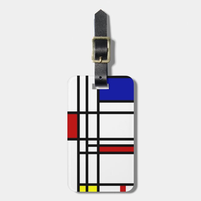 Etiqueta De Bagagem Arte moderna de Mondrian (Frente Vertical)
