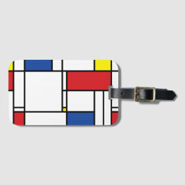 Etiqueta De Bagagem Arte Moderna De Stijl Geométrica Minimalista Mondr