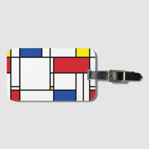 Etiqueta De Bagagem Arte Moderna De Stijl Geométrica Minimalista Mondr