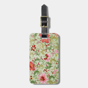 Etiqueta De Bagagem Arte Nova Antiga Chinoiserie Floral Chinesa