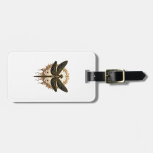 Etiqueta De Bagagem Arte Nova Libélula Elegante Steampunk