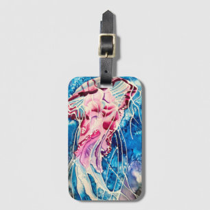 Etiqueta De Bagagem Arte oceânica de água-vivas