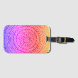 Etiqueta De Bagagem Arte Original de Mandala Multicolor