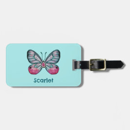 Etiqueta De Bagagem Arte personalizada de borboleta de vidro de outubr