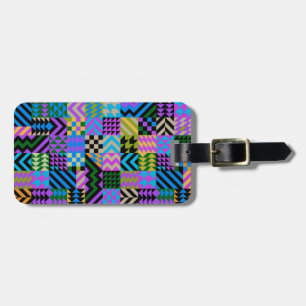 Etiqueta De Bagagem Arte Popular Tribal - Azul