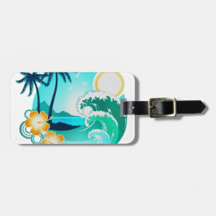 ETIQUETA DE BAGAGEM ARTE SURF TROPICAL HAWAIIANA
