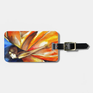 Etiqueta De Bagagem Arte surreal original de fantasia da menina borbol