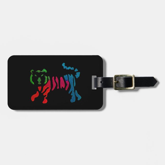 Etiqueta De Bagagem Arte-tigre-striptease (Frente Horizontal)