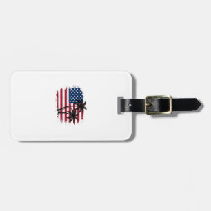 Etiqueta De Bagagem Arte vetorial de palmeira bandeira americana patri