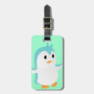 Etiqueta De Bagagem Arte vetorial de pinguim azul bebê fofo