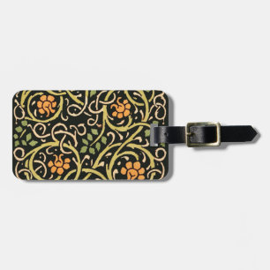 Etiqueta De Bagagem Artes e Ofícios Vintage Padrão Floral Roycroft