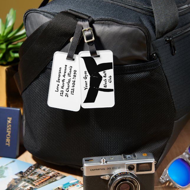 Etiqueta De Bagagem Artes Marciais, Banda de Arte Negra (Frente e verso)