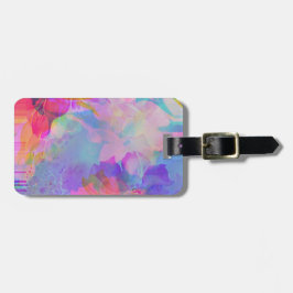 Etiqueta De Bagagem Artsy, floral roxo