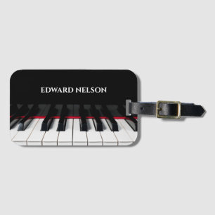 Etiqueta De Bagagem As teclas de piano pretas usam o nome personalizad
