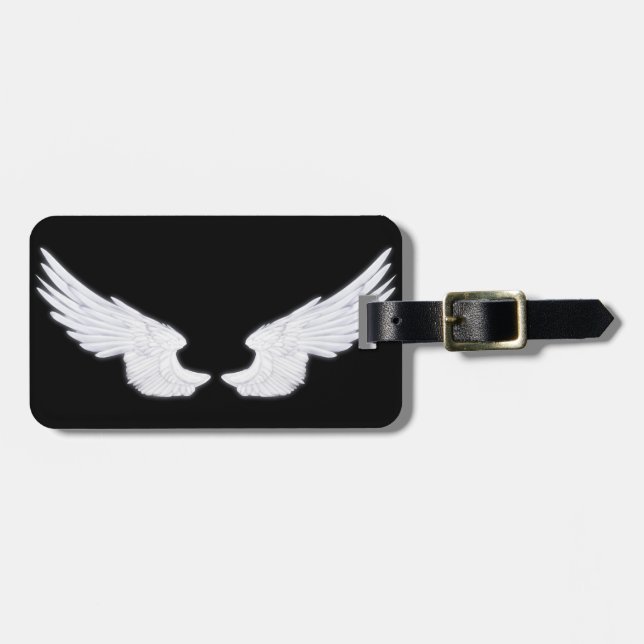 Etiqueta De Bagagem Asas brancas do anjo de Falln (Frente Horizontal)