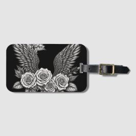 Etiqueta De Bagagem Asas com Flor. Asas de Flor Estéticas