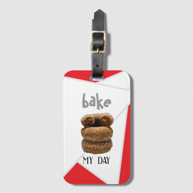 Etiqueta De Bagagem Assar Vermelho Meu Dia (Frente Vertical)