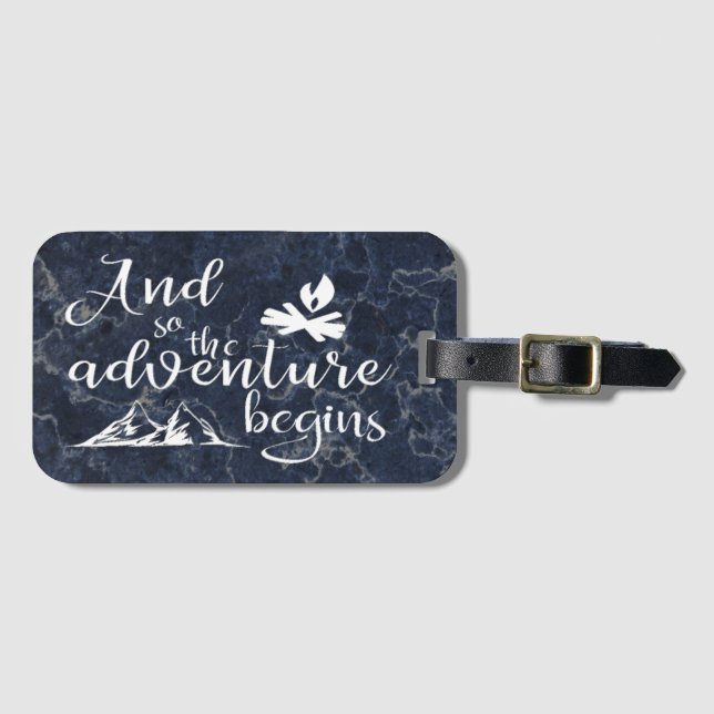 Etiqueta De Bagagem Assim a aventura começa citações elegantes do (Frente Horizontal)