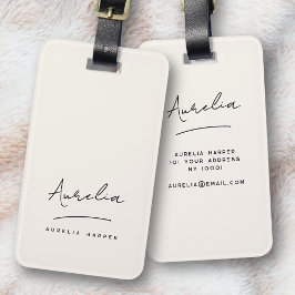 Etiqueta De Bagagem Assinatura Monograma Mínimo da Mulher Legista Mari