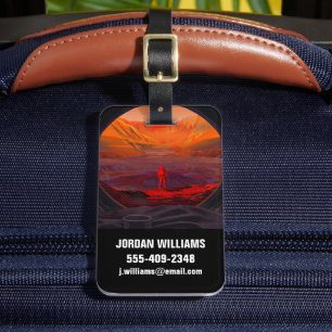 Etiqueta De Bagagem Astronauta Em Marte