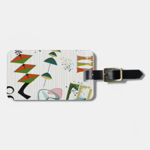 Etiqueta De Bagagem Atômico retro da Eames-Era inspirado
